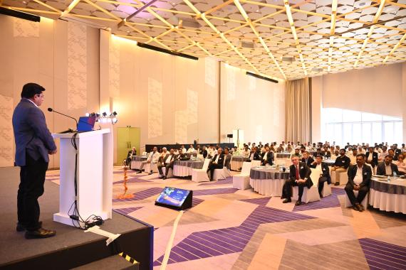 Shri R. N. Meena, Chief Controller of Explosives addressing the participants at the GIA 12th Safety Seminar 2025 on Transport Safety - A priority for the Gases Industry, on 18.09.2025 at Delhi